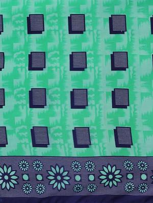 turquoise georgette printed saree with blouse - 17419630 - Standard Image - 4