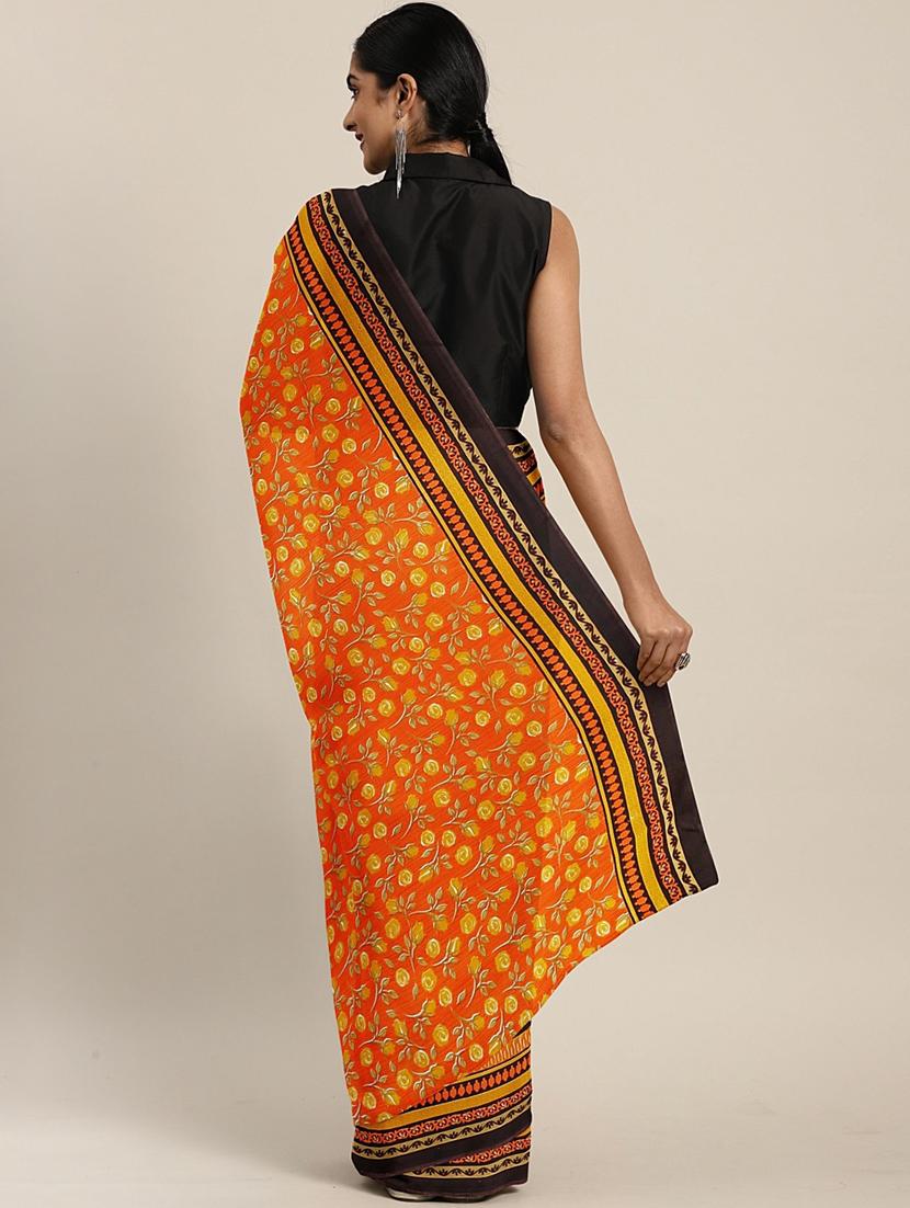 floral printed saree with blouse - 17419639 - Zoom Image - 2