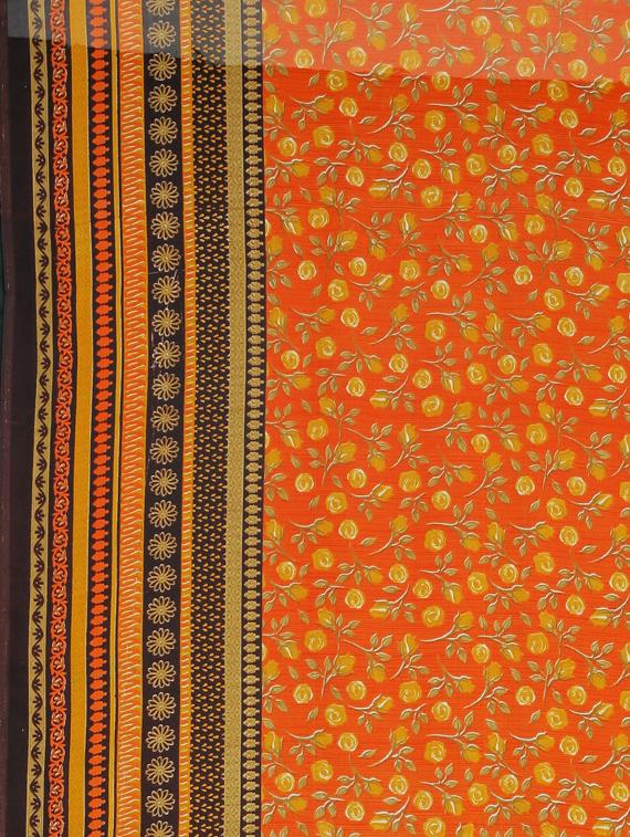 floral printed saree with blouse - 17419639 - Zoom Image - 4
