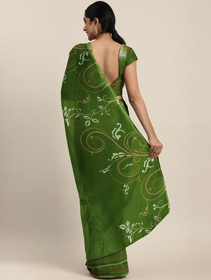 floral printed saree with blouse - 17419643 - Standard Image - 2