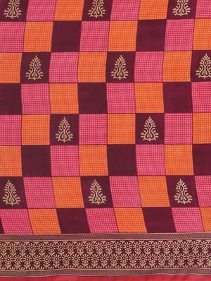 geometrical printed saree with blouse - 17419646 - Standard Image - 6