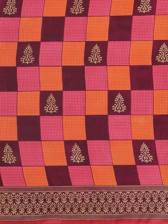 geometrical printed saree with blouse - 17419646 - Zoom Image - 6