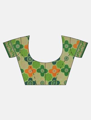 floral printed saree with blouse - 17419651 - Standard Image - 3