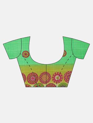 geometrical printed saree with blouse - 17419656 - Standard Image - 3