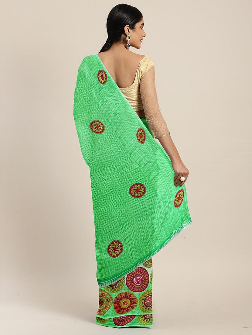 geometrical printed saree with blouse - 17419656 - Zoom Image - 2