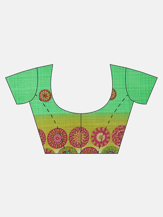geometrical printed saree with blouse - 17419656 - Zoom Image - 3