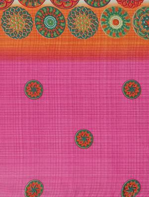 geometrical printed saree with blouse - 17419657 - Standard Image - 5