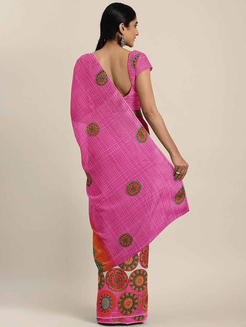 geometrical printed saree with blouse - 17419657 - Zoom Image - 2