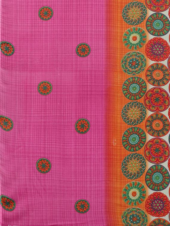 geometrical printed saree with blouse - 17419657 - Zoom Image - 4