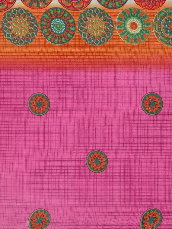 geometrical printed saree with blouse - 17419657 - Zoom Image - 5
