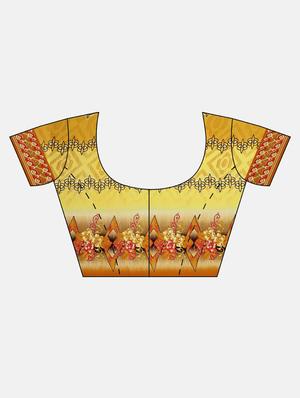 floral printed saree with blouse - 17419667 - Standard Image - 3