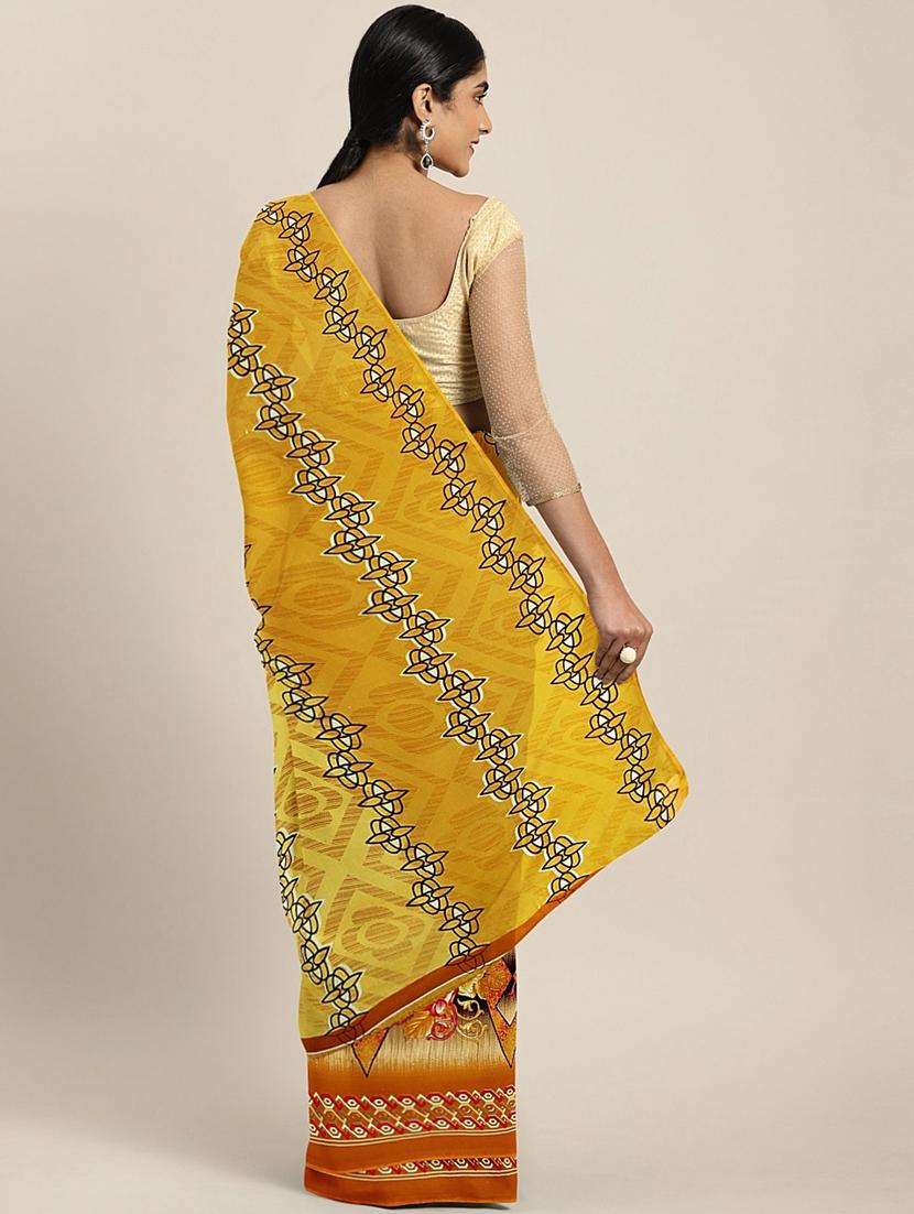 floral printed saree with blouse - 17419667 - Zoom Image - 2