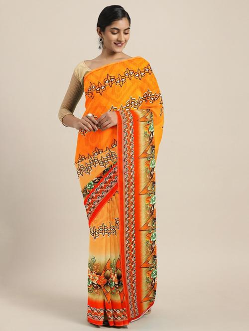 floral printed saree with blouse - 17419669 - Standard Image - 1