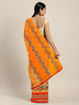 floral printed saree with blouse - 17419669 - Standard Image - 2