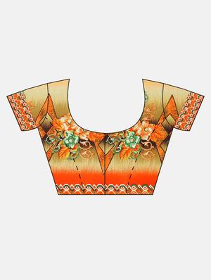 floral printed saree with blouse - 17419669 - Standard Image - 3
