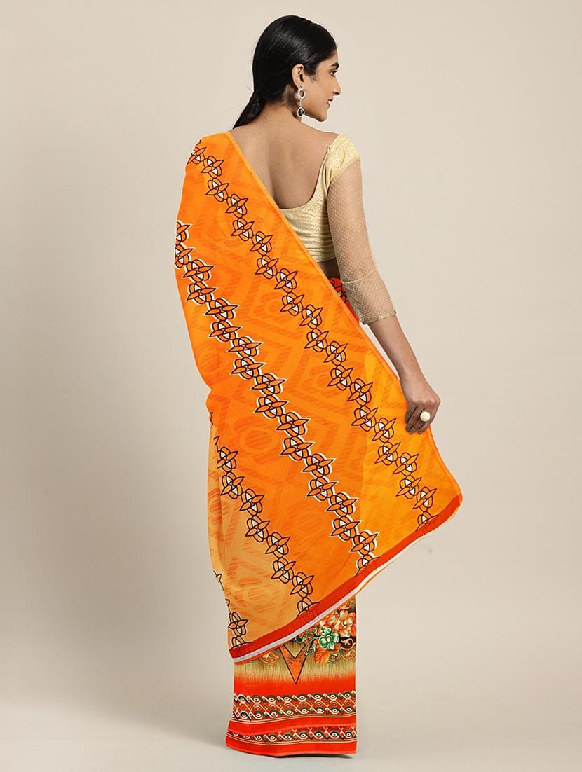 floral printed saree with blouse - 17419669 - Zoom Image - 2