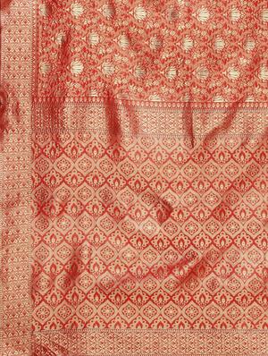 floral woven saree with blouse - 17419677 - Standard Image - 6