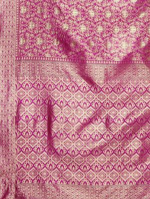 floral woven saree with blouse - 17419678 - Standard Image - 5