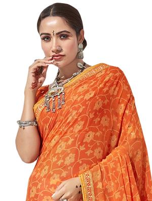 floral half & half saree with blouse - 17419986 - Standard Image - 2