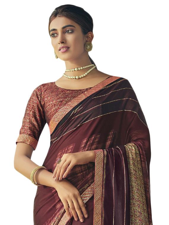 abstract printed saree with blouse - 17420011 - Zoom Image - 2