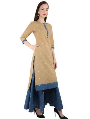 dobby work straight kurta - 17420033 - Standard Image - 2