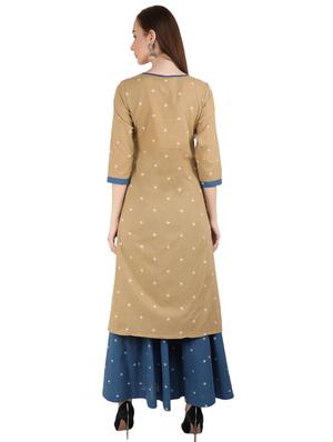 dobby work straight kurta - 17420033 - Standard Image - 3