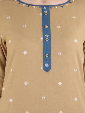dobby work straight kurta - 17420033 - Standard Image - 4