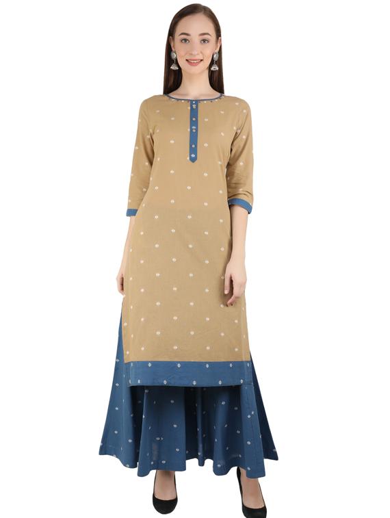 dobby work straight kurta - 17420033 - Zoom Image - 1