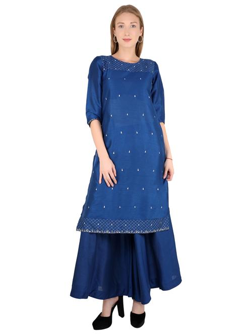 dobby work straight kurta - 17420035 - Standard Image - 1