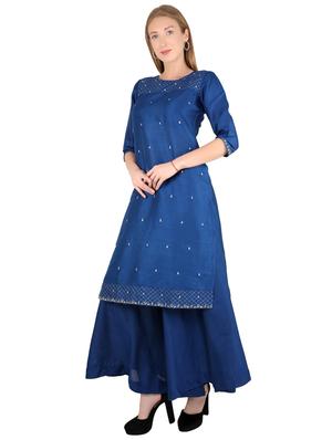 dobby work straight kurta - 17420035 - Standard Image - 2