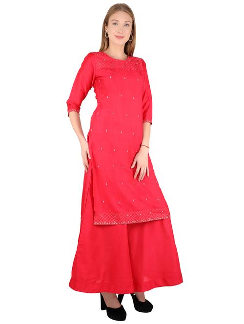 dobby work straight kurta - 17420036 - Standard Image - 1