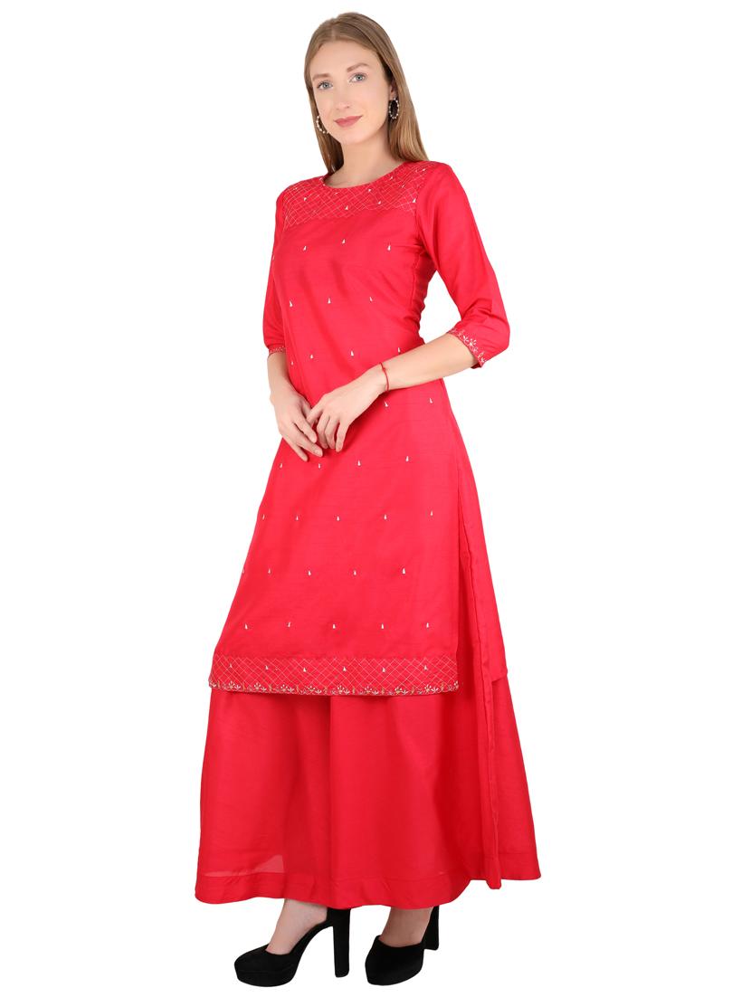 dobby work straight kurta - 17420036 - Zoom Image - 2