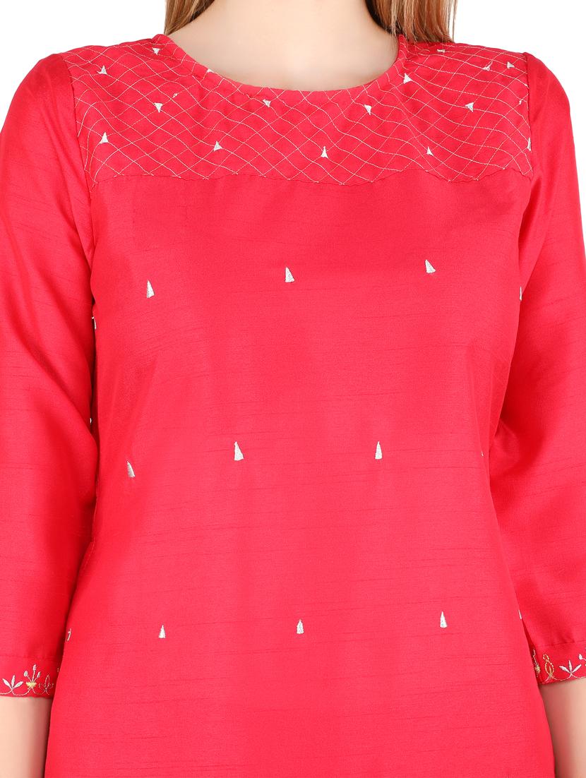 dobby work straight kurta - 17420036 - Zoom Image - 4