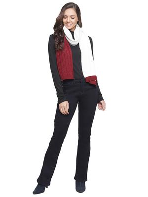 maroon colored wool stole - 17420091 - Standard Image - 2