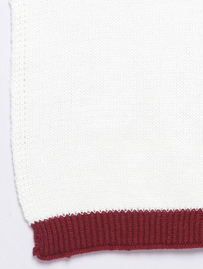 maroon colored wool stole - 17420091 - Zoom Image - 3