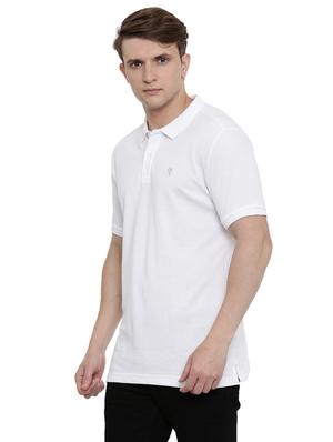 white solid polo t-shirt - 17420212 - Standard Image - 2