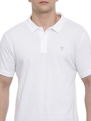white solid polo t-shirt - 17420212 - Standard Image - 5