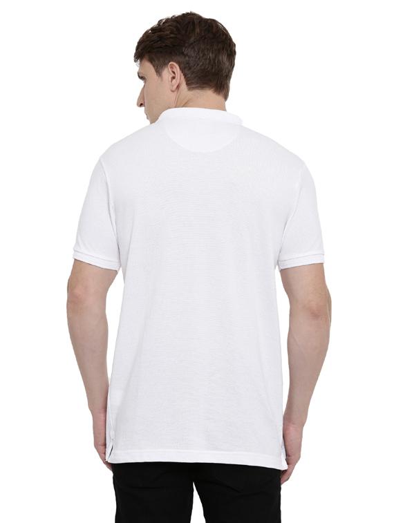 white solid polo t-shirt - 17420212 - Zoom Image - 3
