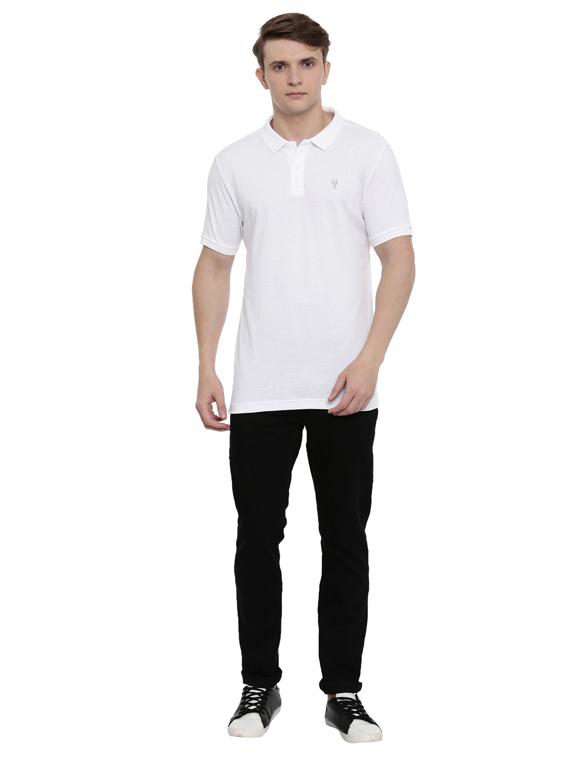 white solid polo t-shirt - 17420212 - Zoom Image - 4