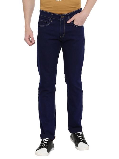 navy blue plain denim jeans - 17420268 - Standard Image - 1