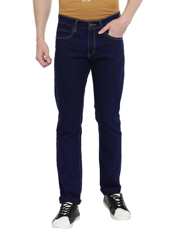 navy blue plain denim jeans - 17420268 - Zoom Image - 1