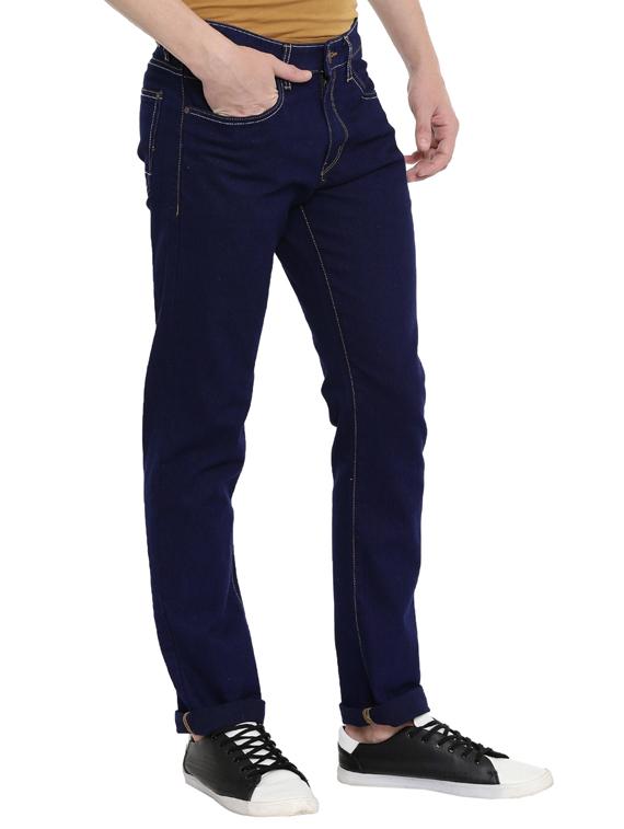 navy blue plain denim jeans - 17420268 - Zoom Image - 2