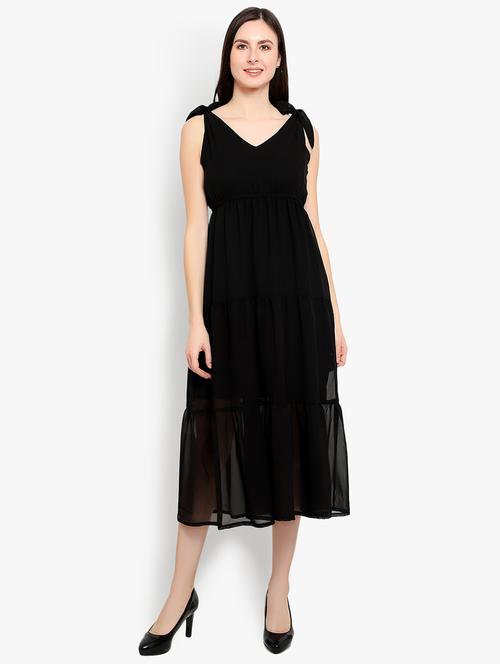 shoulder tie up tiered dress - 17420293 - Standard Image - 1