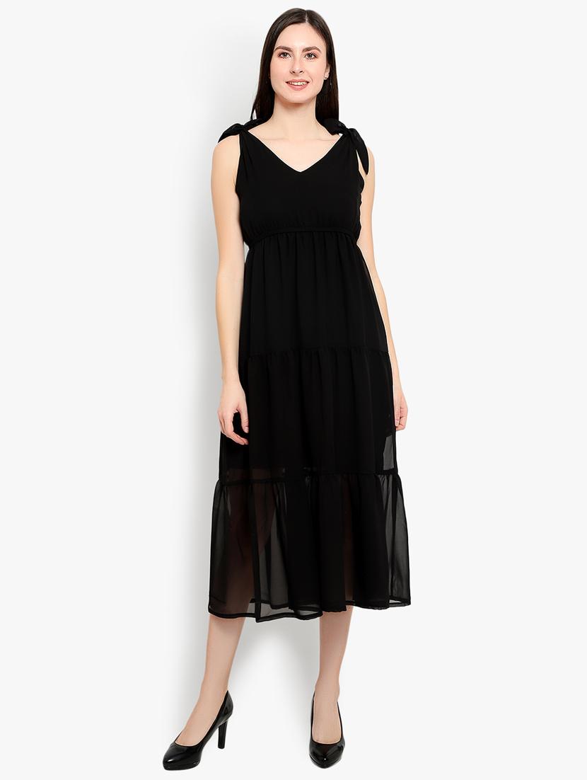 shoulder tie up tiered dress - 17420293 - Zoom Image - 1