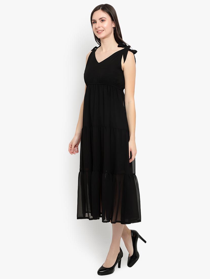 shoulder tie up tiered dress - 17420293 - Zoom Image - 2