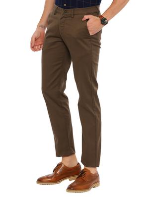 brown solid chinos - 17420301 - Standard Image - 2