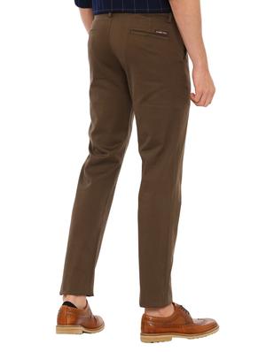 brown solid chinos - 17420301 - Standard Image - 3