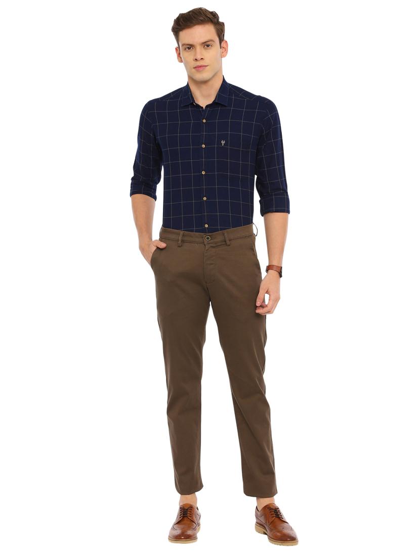 brown solid chinos - 17420301 - Zoom Image - 4