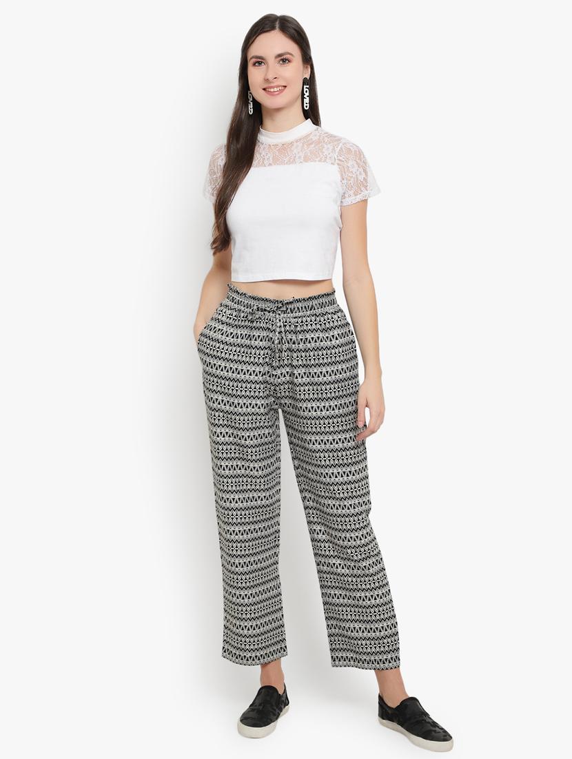 tie front printed palazzo - 17420308 - Zoom Image - 4