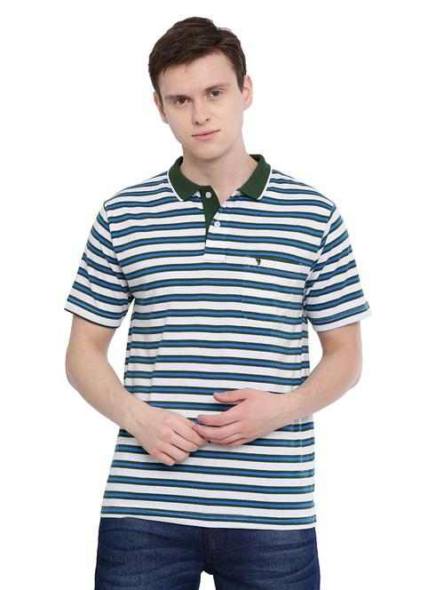 grey color block polo t-shirt - 17420415 - Standard Image - 1